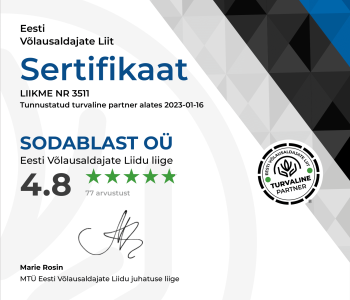 Saime Eesti Võlausaldajate Liidult usaldusväärse ettevõtte sertifikaadi!
